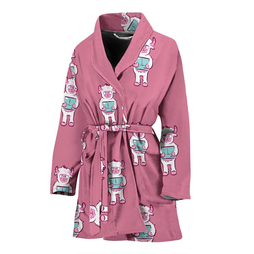 Bigfoot Pattern Print Women Long Robe-grizzshop