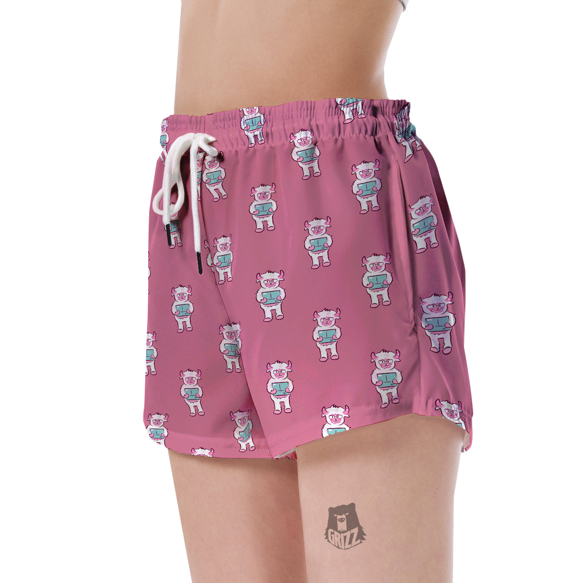 Bigfoot Pattern Print Women's Shorts-grizzshop