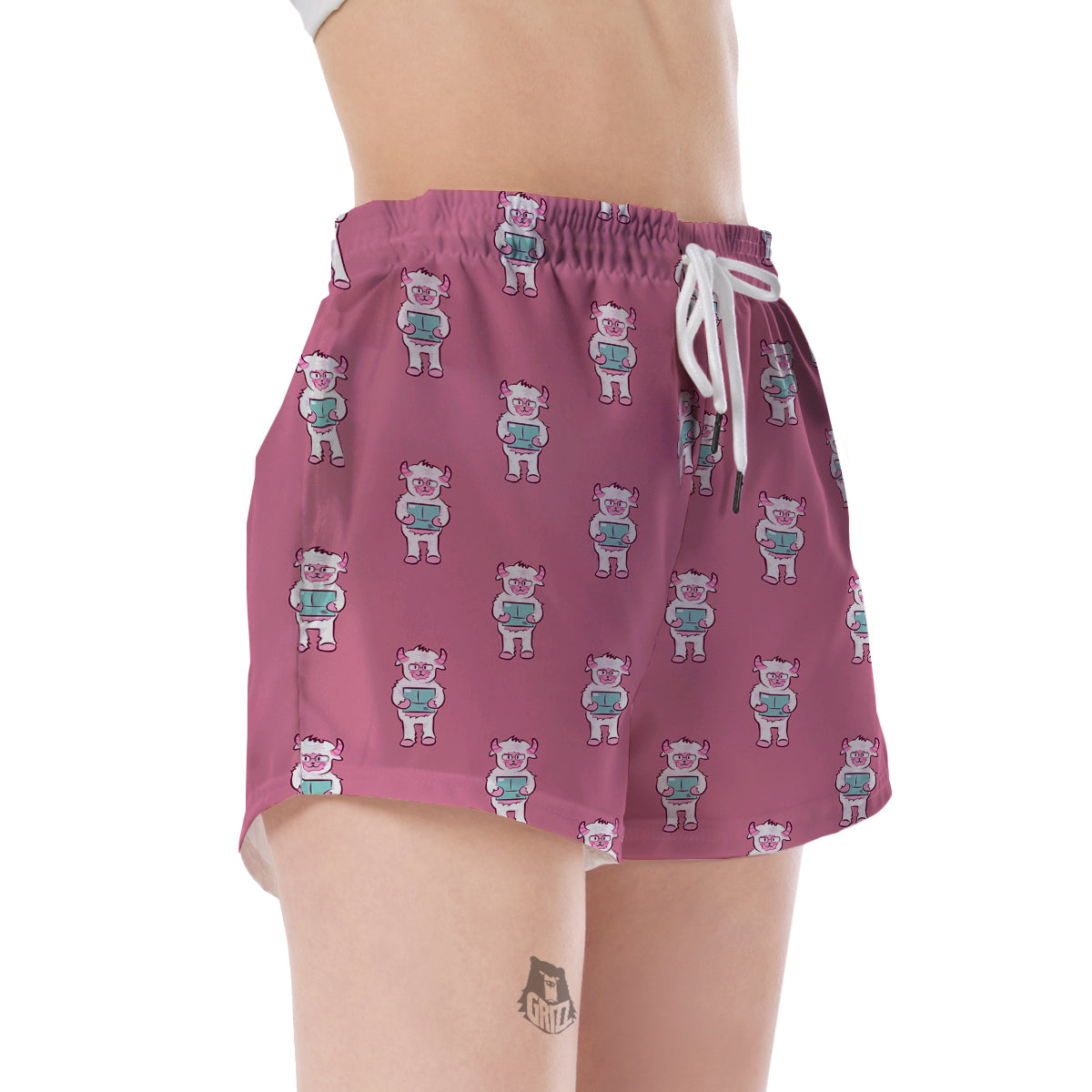 Bigfoot Pattern Print Women's Shorts-grizzshop