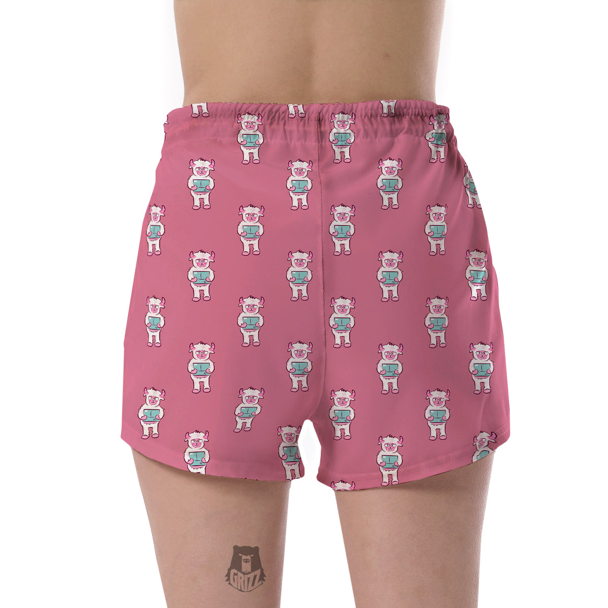 Bigfoot Pattern Print Women's Shorts-grizzshop