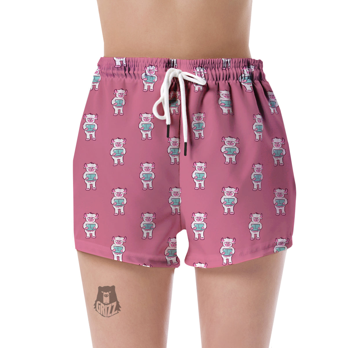 Bigfoot Pattern Print Women's Shorts-grizzshop