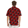 Biker Helmet Devil Print Pattern Men's Short Sleeve Shirts-grizzshop