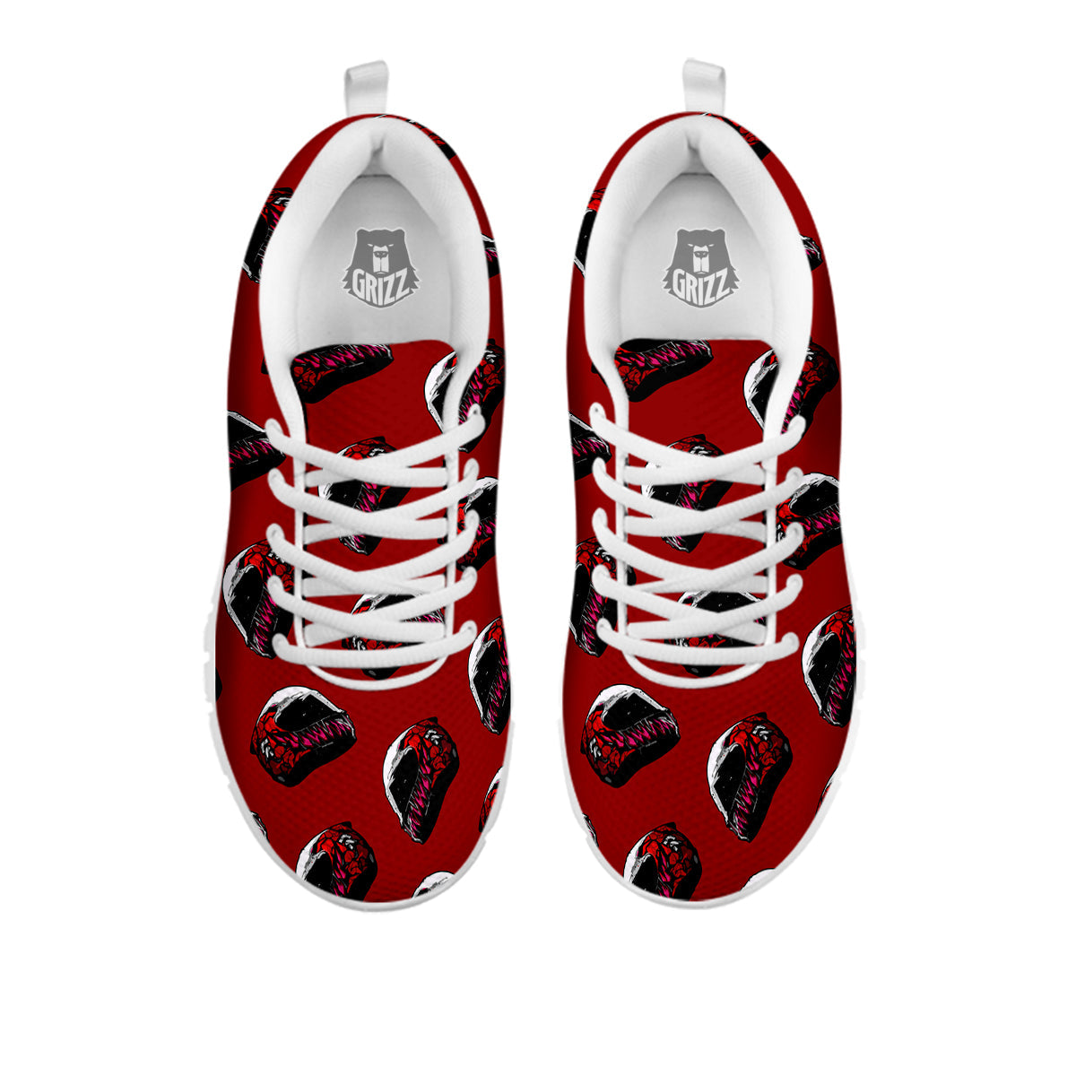 Biker Helmet Devil Print Pattern White Sneaker-grizzshop