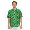 Billiard Ball Green Print Pattern Men's Short Sleeve Shirts-grizzshop