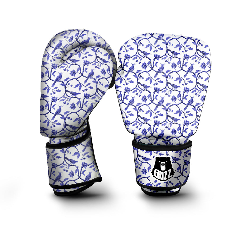 Bird Chinoiserie Print Pattern Boxing Gloves-grizzshop