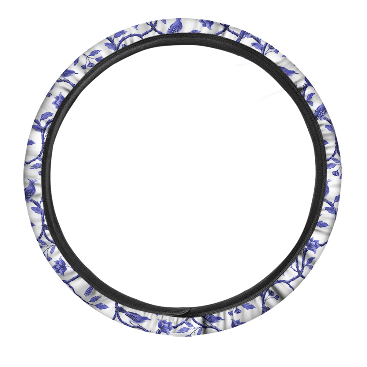 Bird Chinoiserie Print Pattern Car Steering Wheel Cover-grizzshop