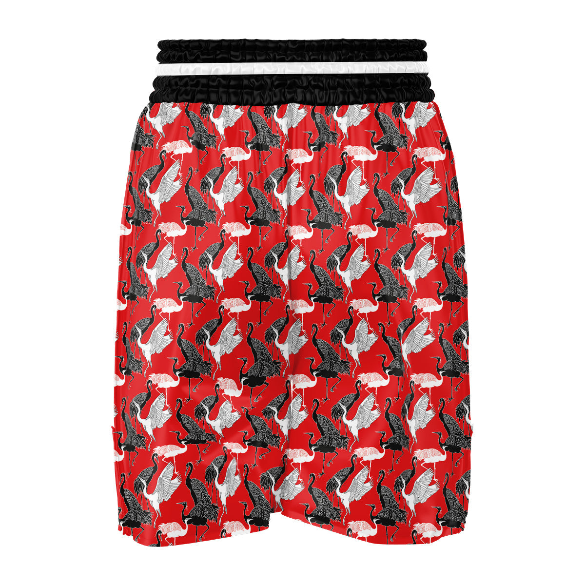 Bird Crane Print Pattern Boxing Shorts-grizzshop