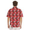 Bird Crane Print Pattern Men's Short Sleeve Shirts-grizzshop