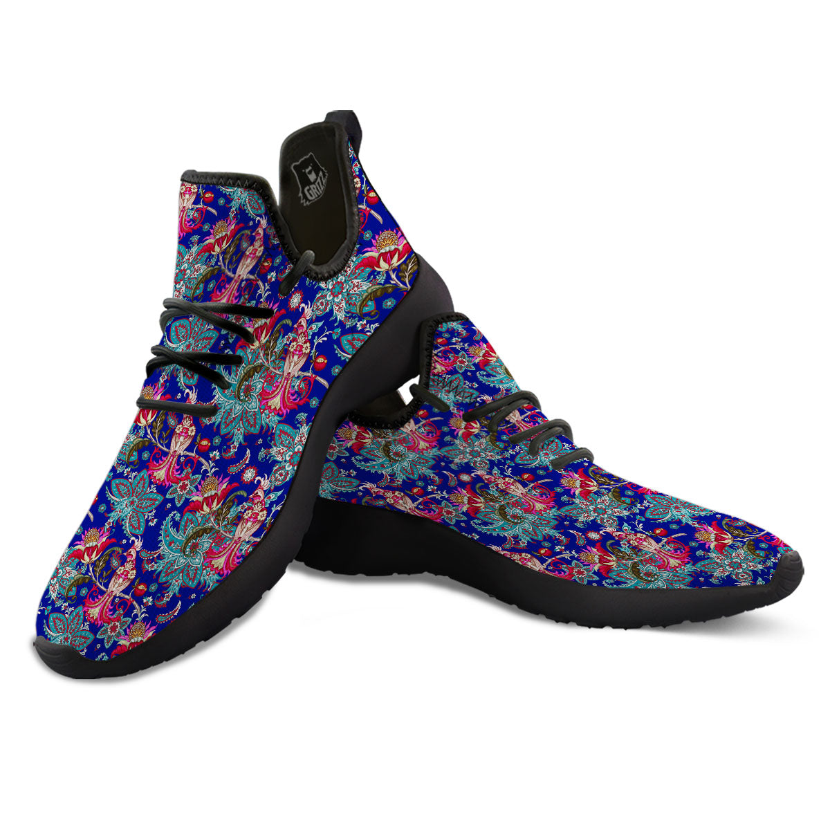 Bird Of Paradise Ethnic Print Pattern Black Athletic Shoes-grizzshop