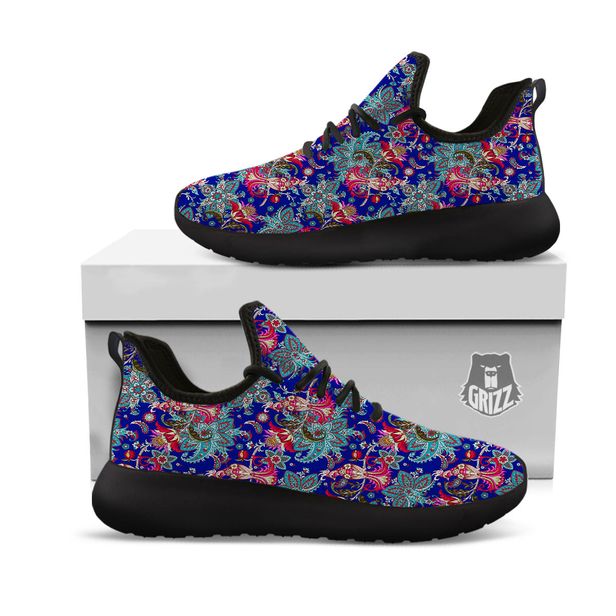 Bird Of Paradise Ethnic Print Pattern Black Athletic Shoes-grizzshop