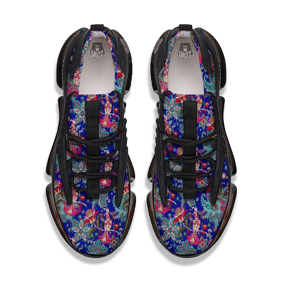 Bird Of Paradise Ethnic Print Pattern Black Gym Shoes-grizzshop