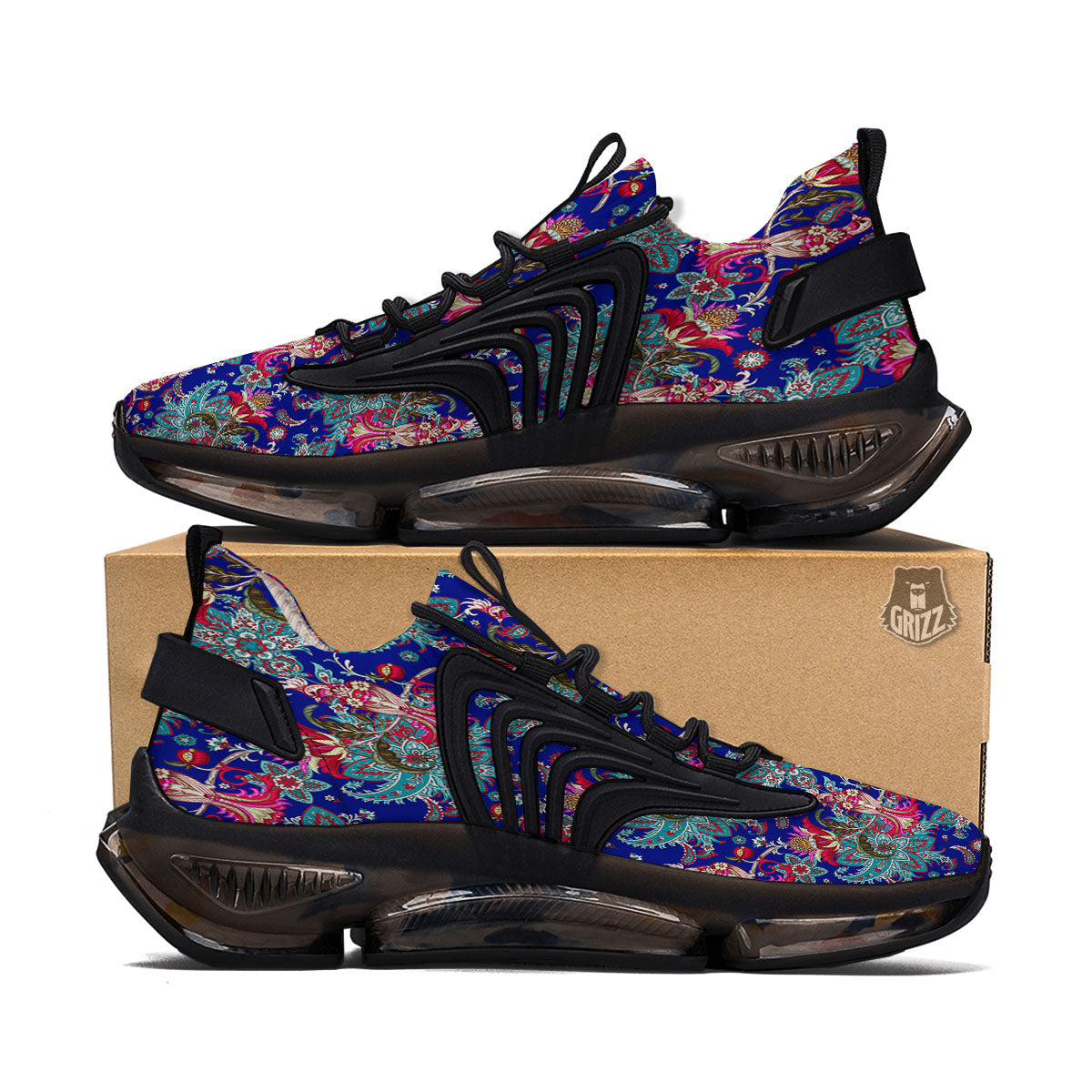 Bird Of Paradise Ethnic Print Pattern Black Gym Shoes-grizzshop