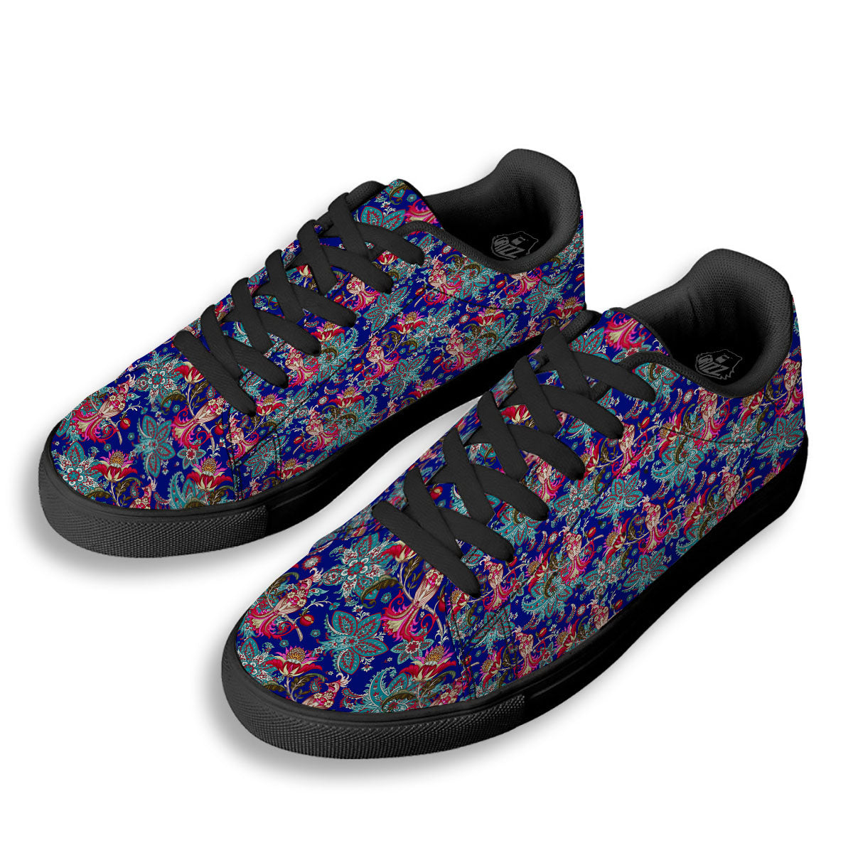 Bird Of Paradise Ethnic Print Pattern Black Low Top Sneakers-grizzshop