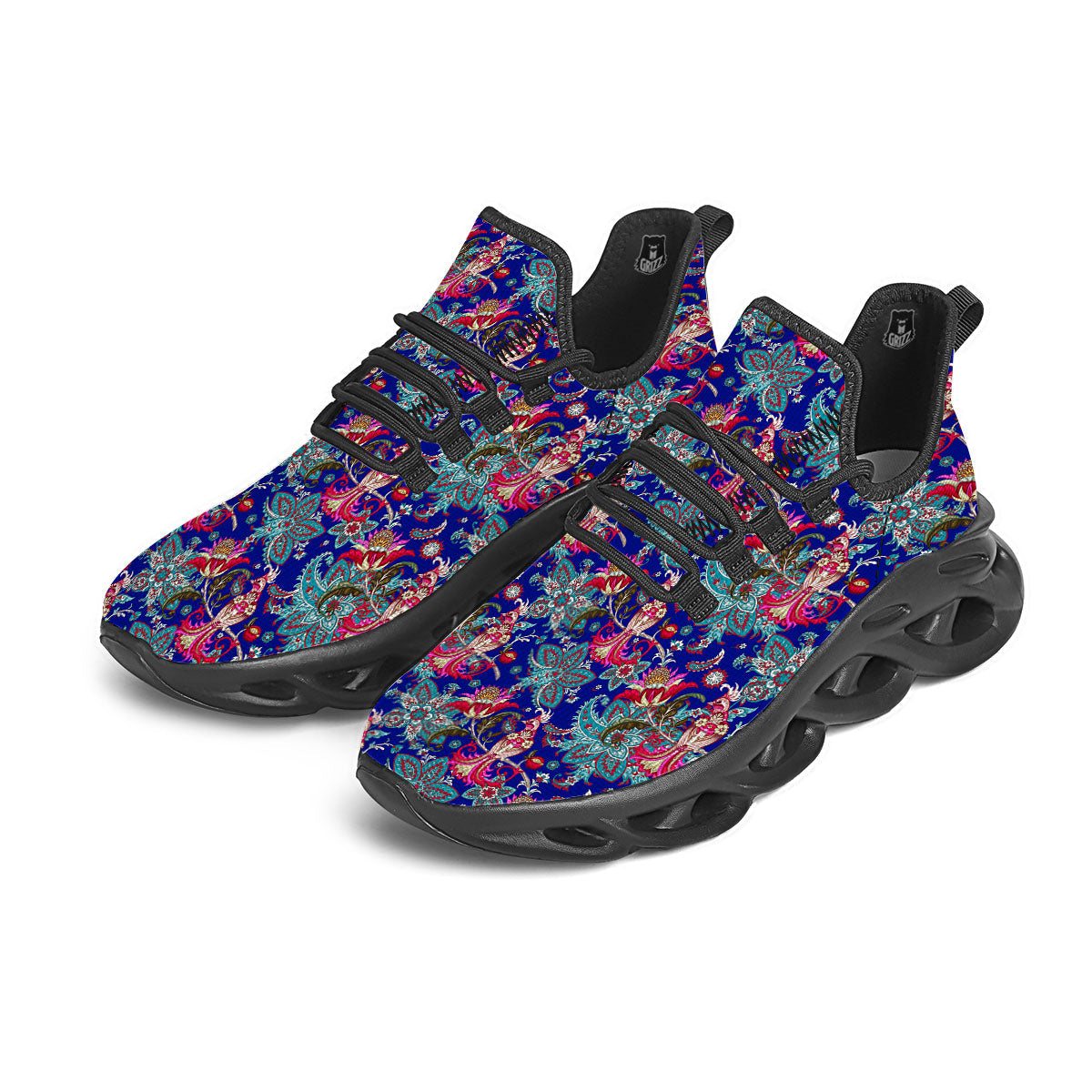 Bird Of Paradise Ethnic Print Pattern Black Running Shoes-grizzshop