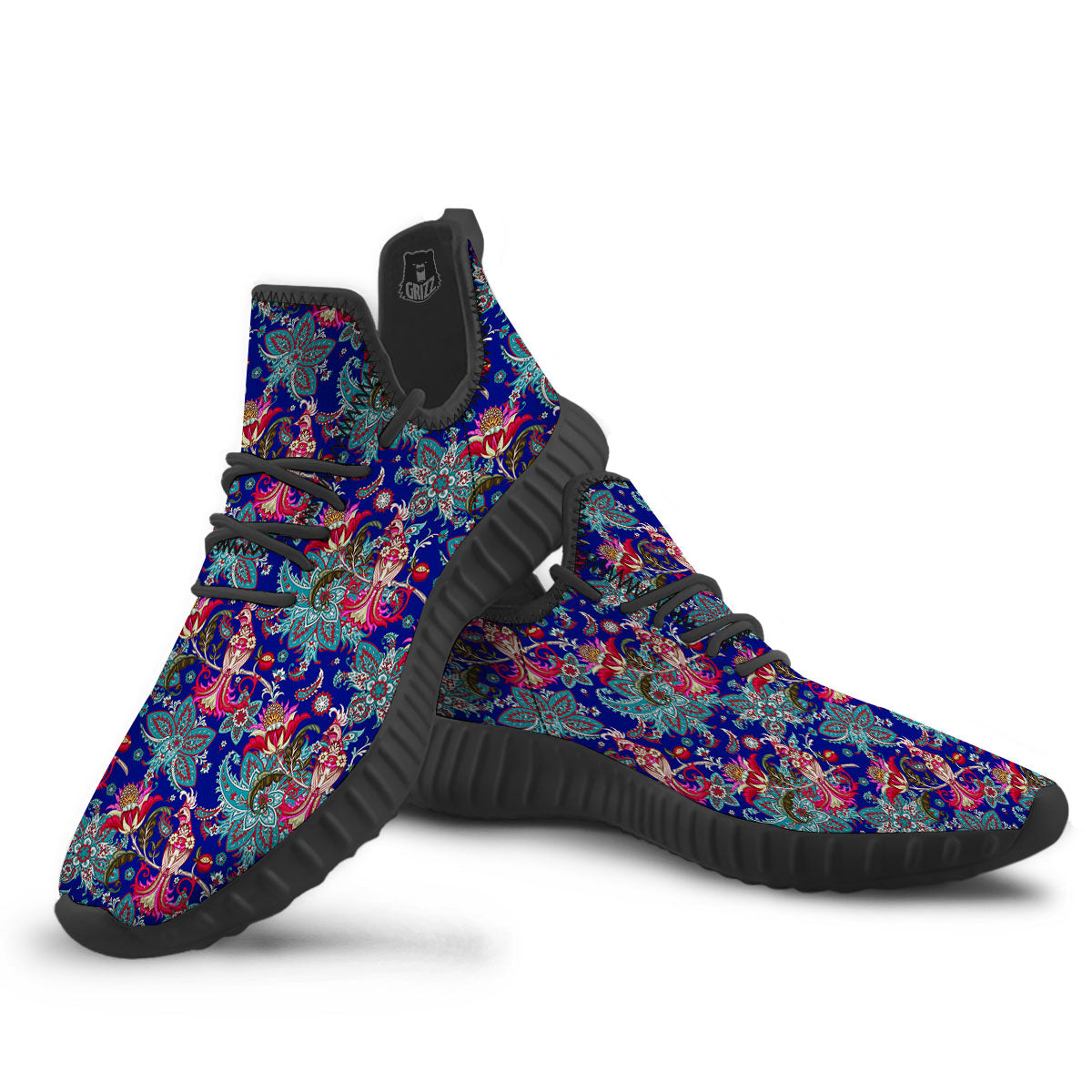Bird Of Paradise Ethnic Print Pattern Black Walking Shoes-grizzshop