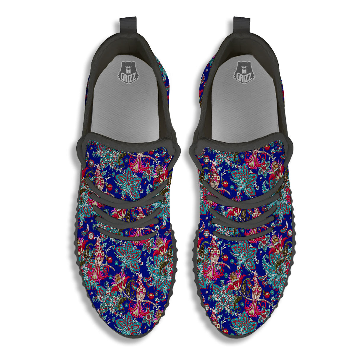 Bird Of Paradise Ethnic Print Pattern Black Walking Shoes-grizzshop