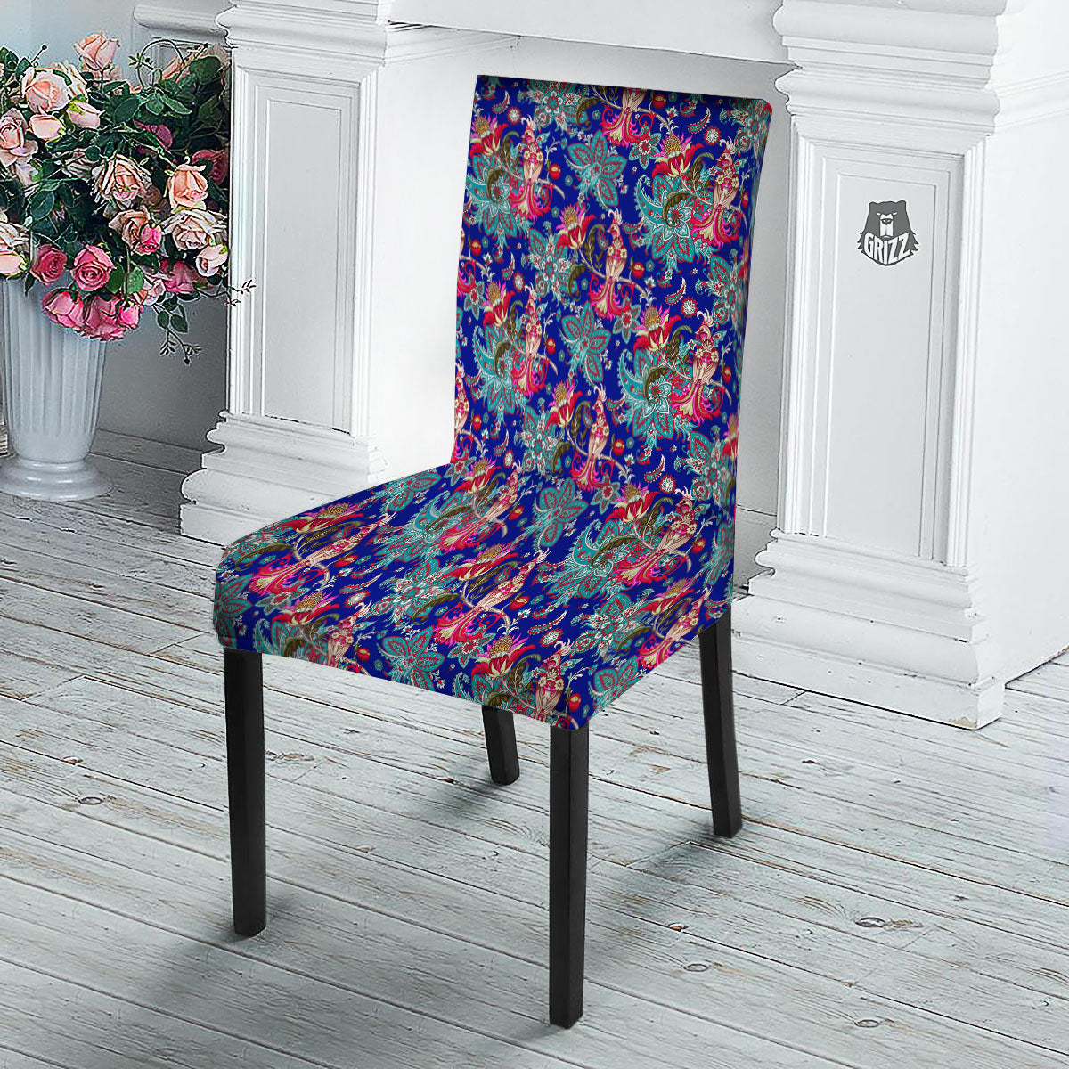 Bird Of Paradise Ethnic Print Pattern Dining Chair Slipcover-grizzshop