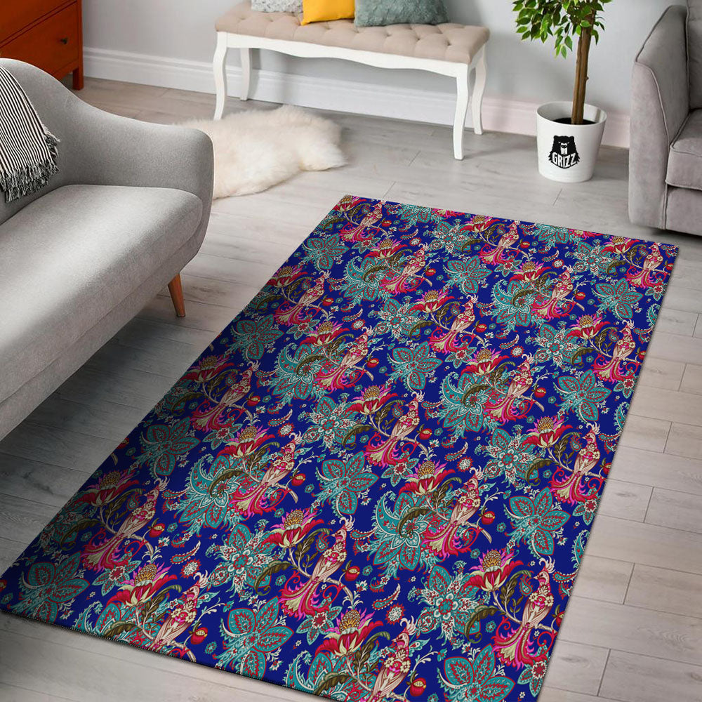 Bird Of Paradise Ethnic Print Pattern Floor Mat-grizzshop