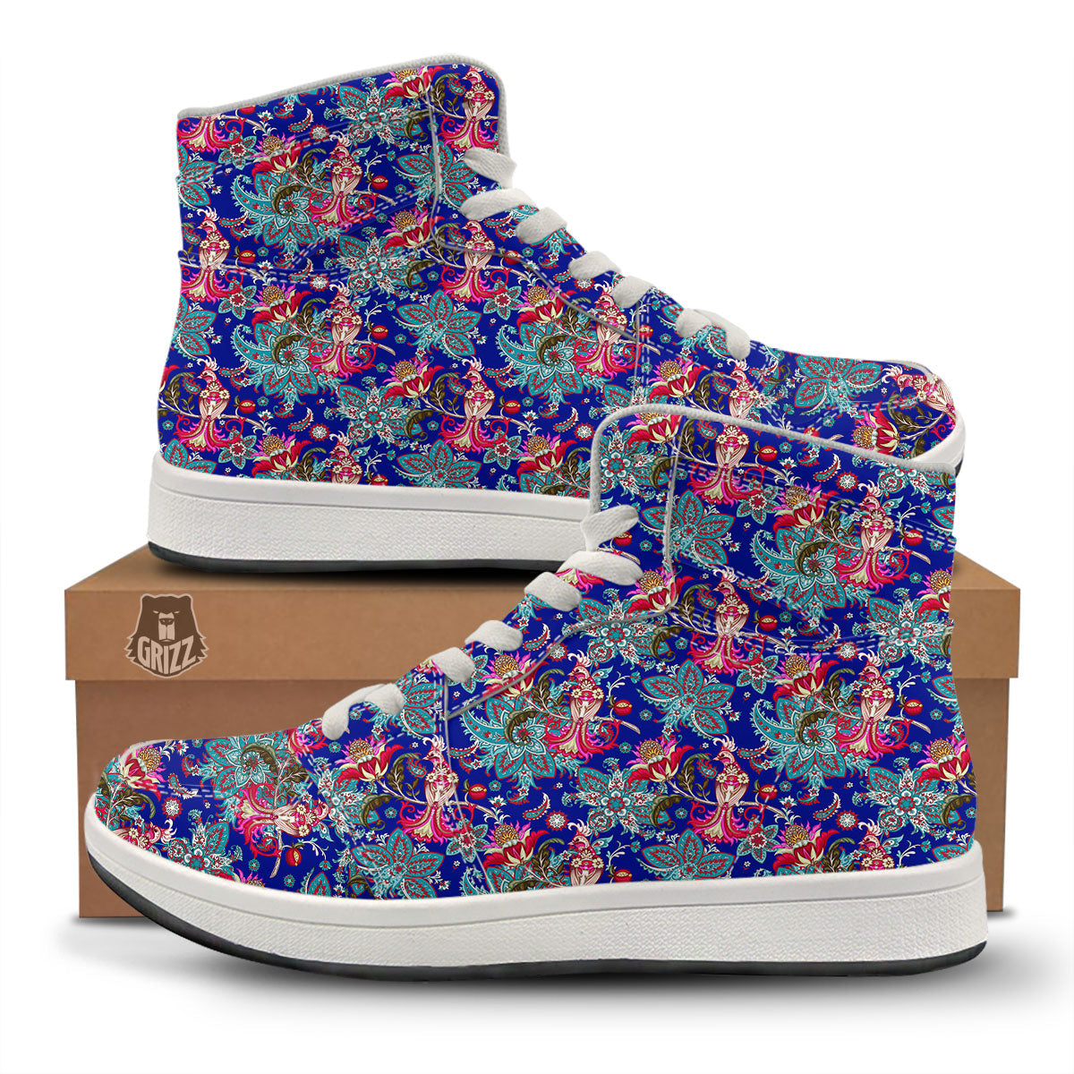 Bird Of Paradise Ethnic Print Pattern High Top Sneakers-grizzshop