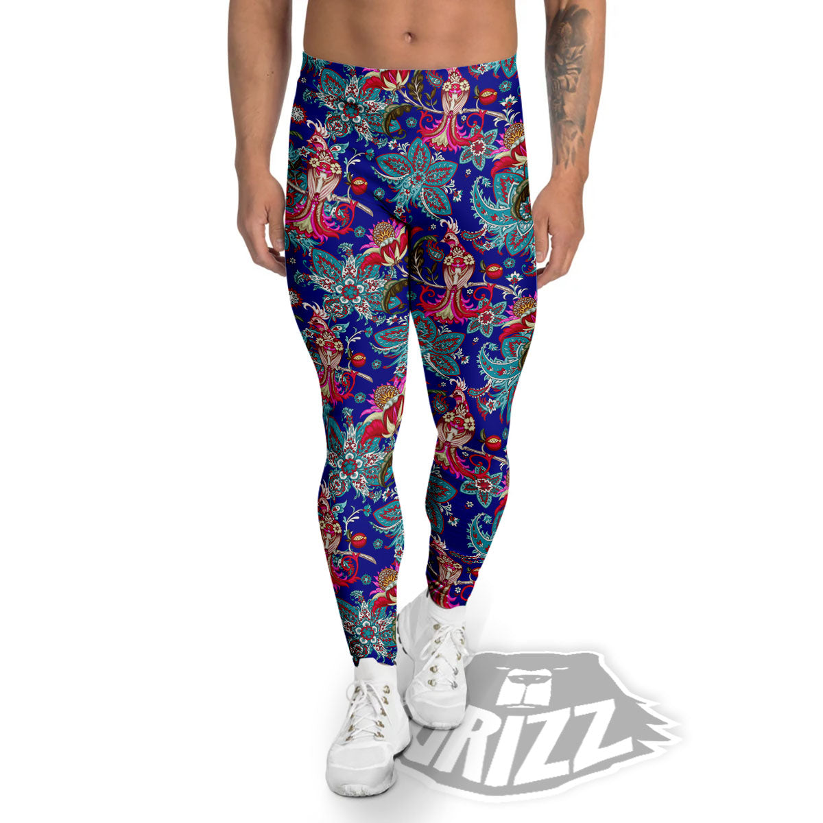 Bird Of Paradise Ethnic Print Pattern Men's Leggings-grizzshop
