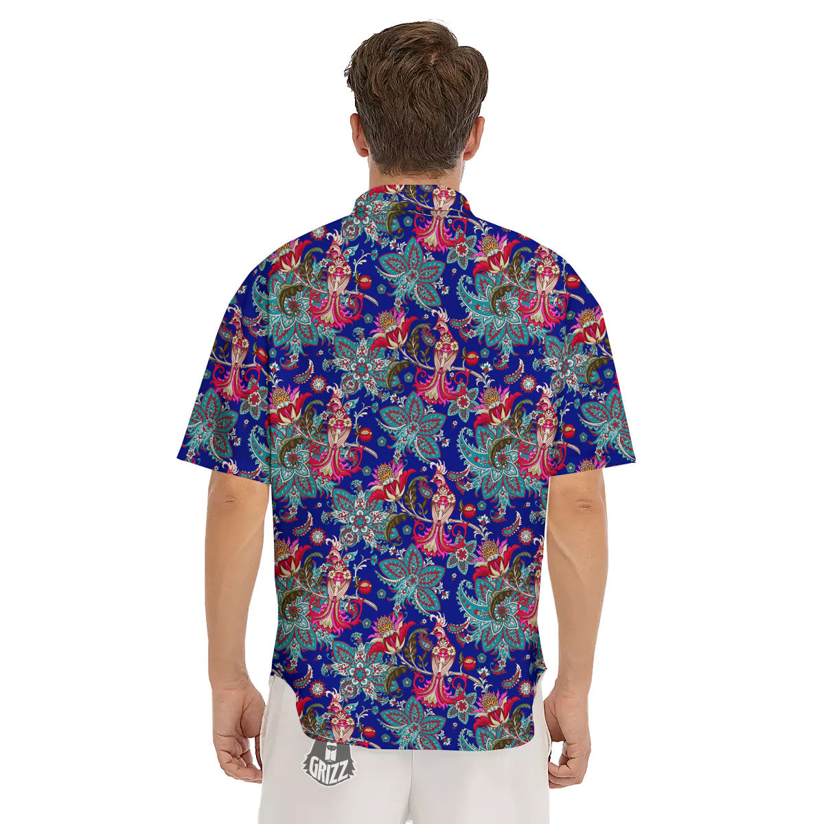 Bird Of Paradise Ethnic Print Pattern Men's Short Sleeve Shirts-grizzshop