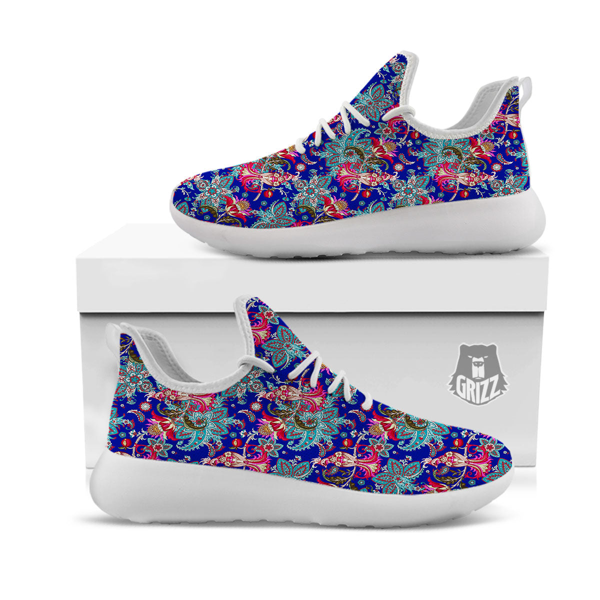 Bird Of Paradise Ethnic Print Pattern White Athletic Shoes-grizzshop