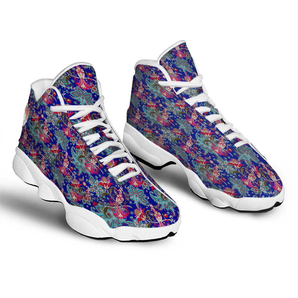 Bird Of Paradise Ethnic Print Pattern White Basketball Shoes-grizzshop