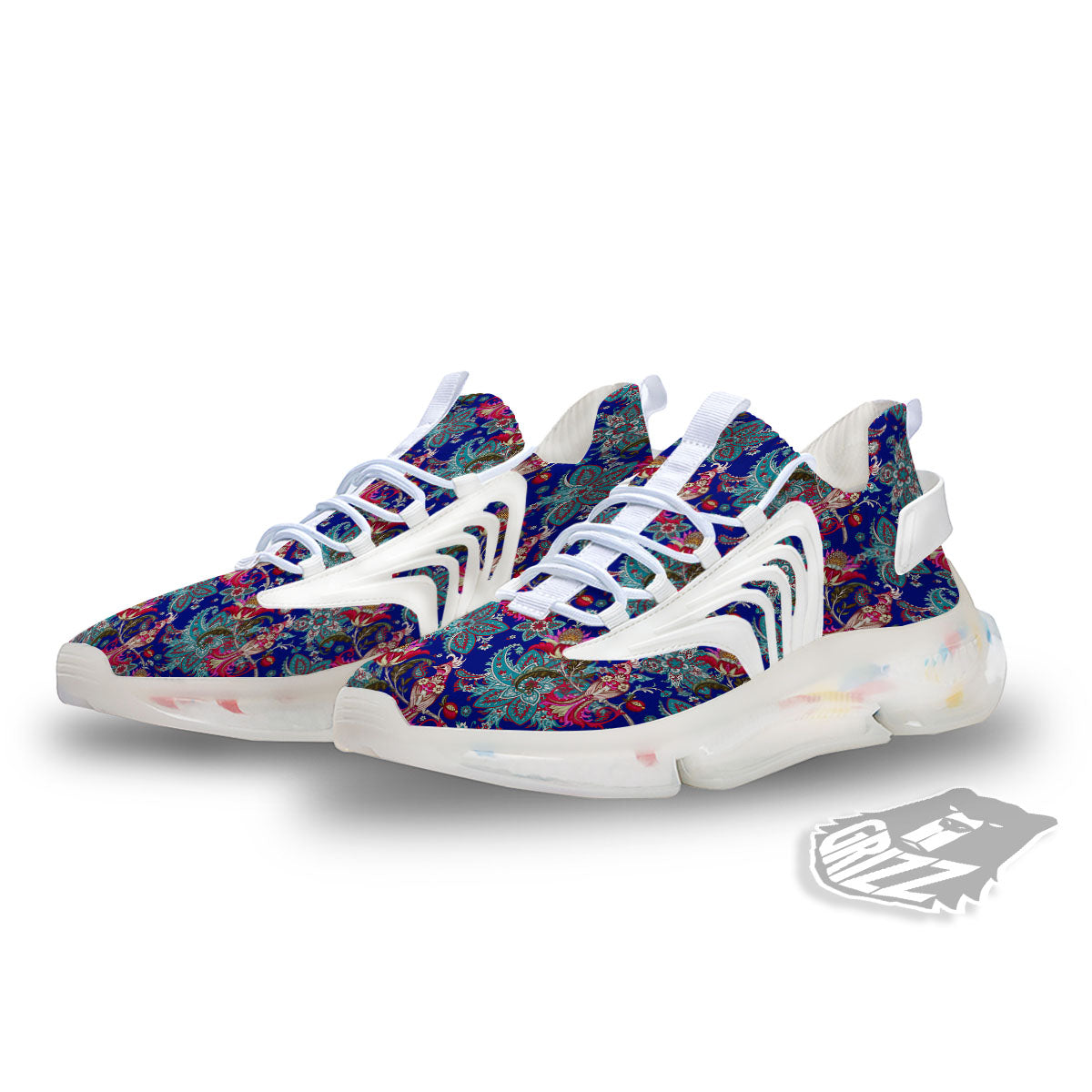 Bird Of Paradise Ethnic Print Pattern White Gym Shoes-grizzshop