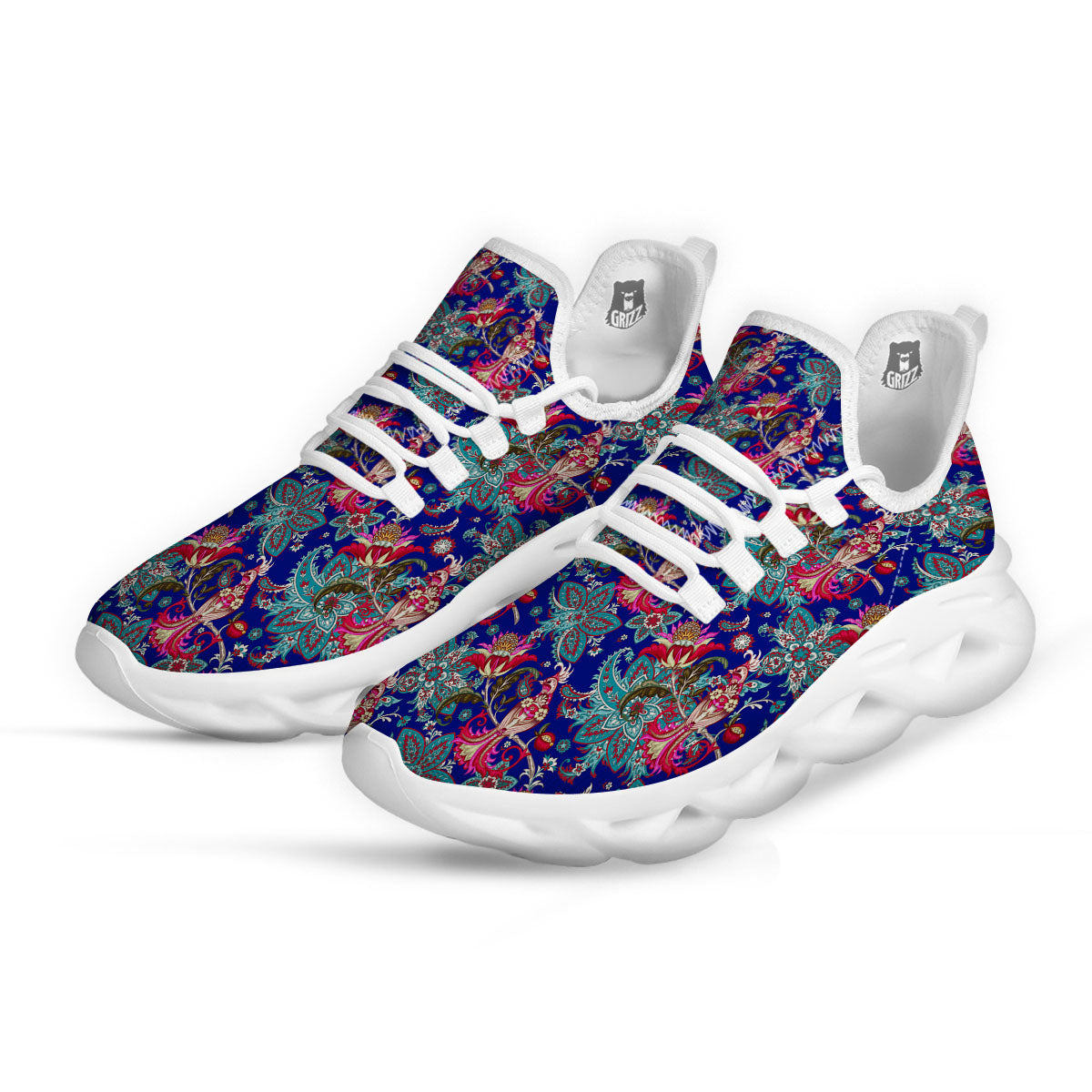 Bird Of Paradise Ethnic Print Pattern White Running Shoes-grizzshop