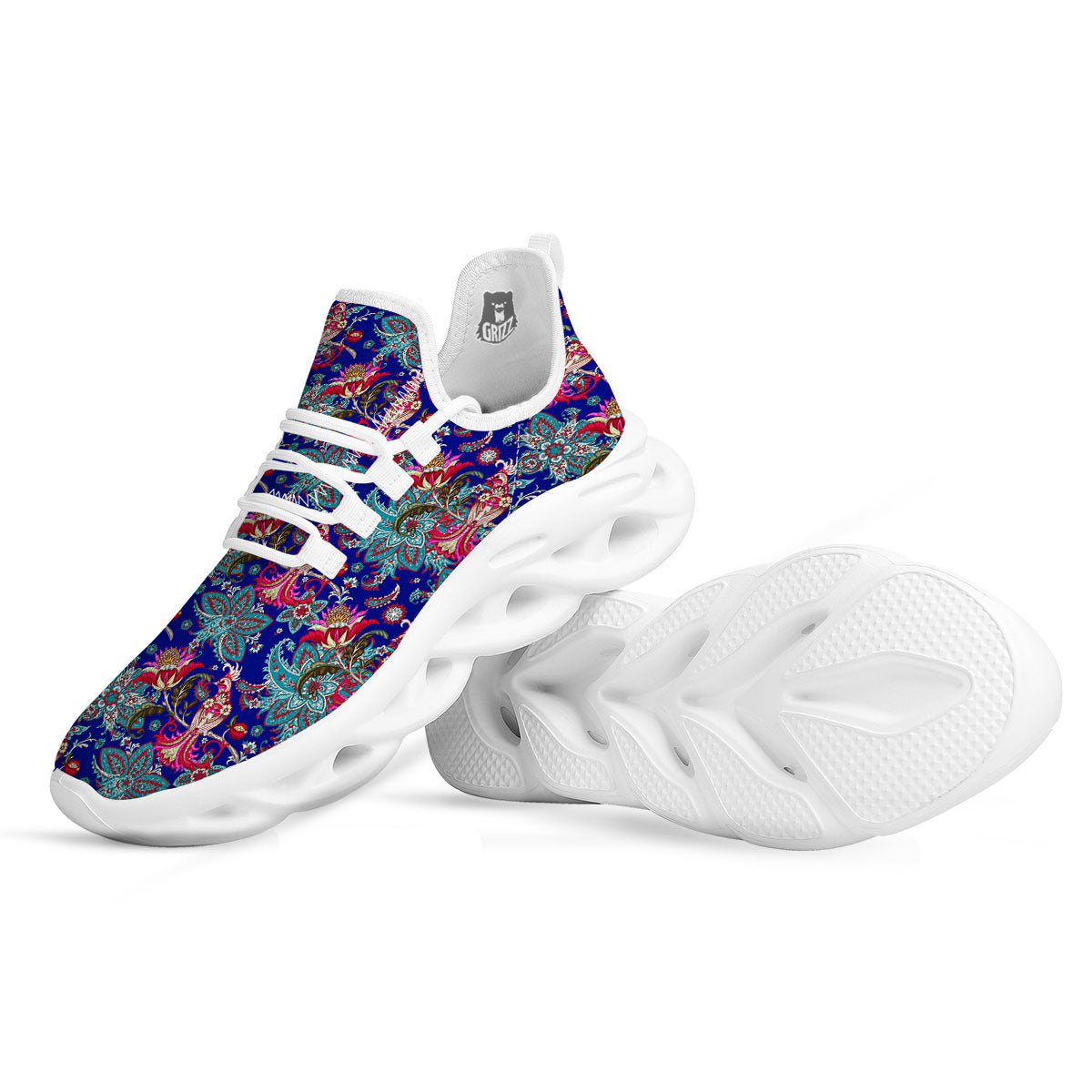 Bird Of Paradise Ethnic Print Pattern White Running Shoes-grizzshop