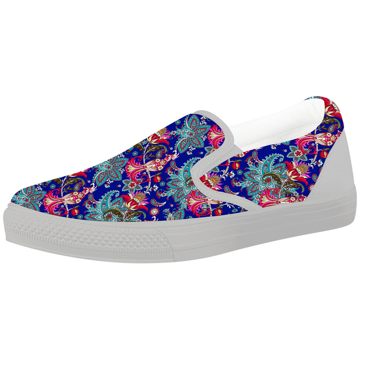 Bird Of Paradise Ethnic Print Pattern White Slip On Shoes-grizzshop