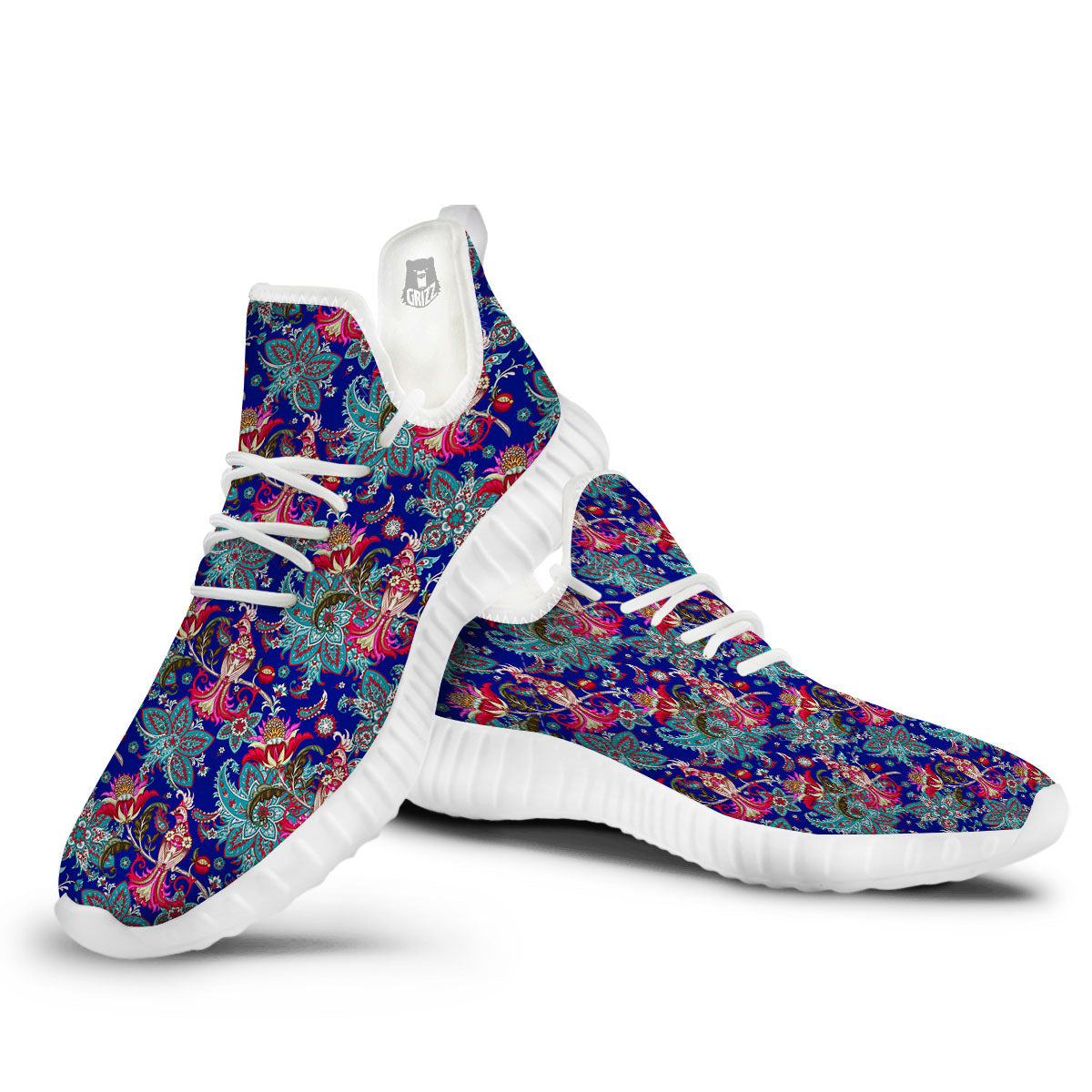 Bird Of Paradise Ethnic Print Pattern White Walking Shoes-grizzshop