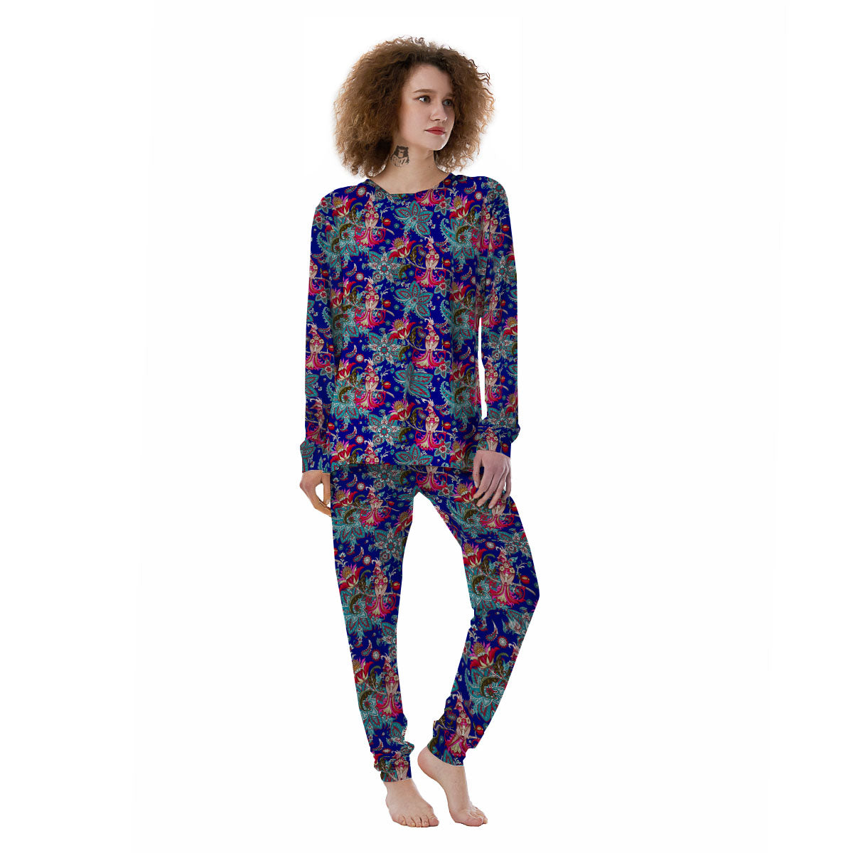 Bird Of Paradise Ethnic Print Pattern Women's Pajamas-grizzshop