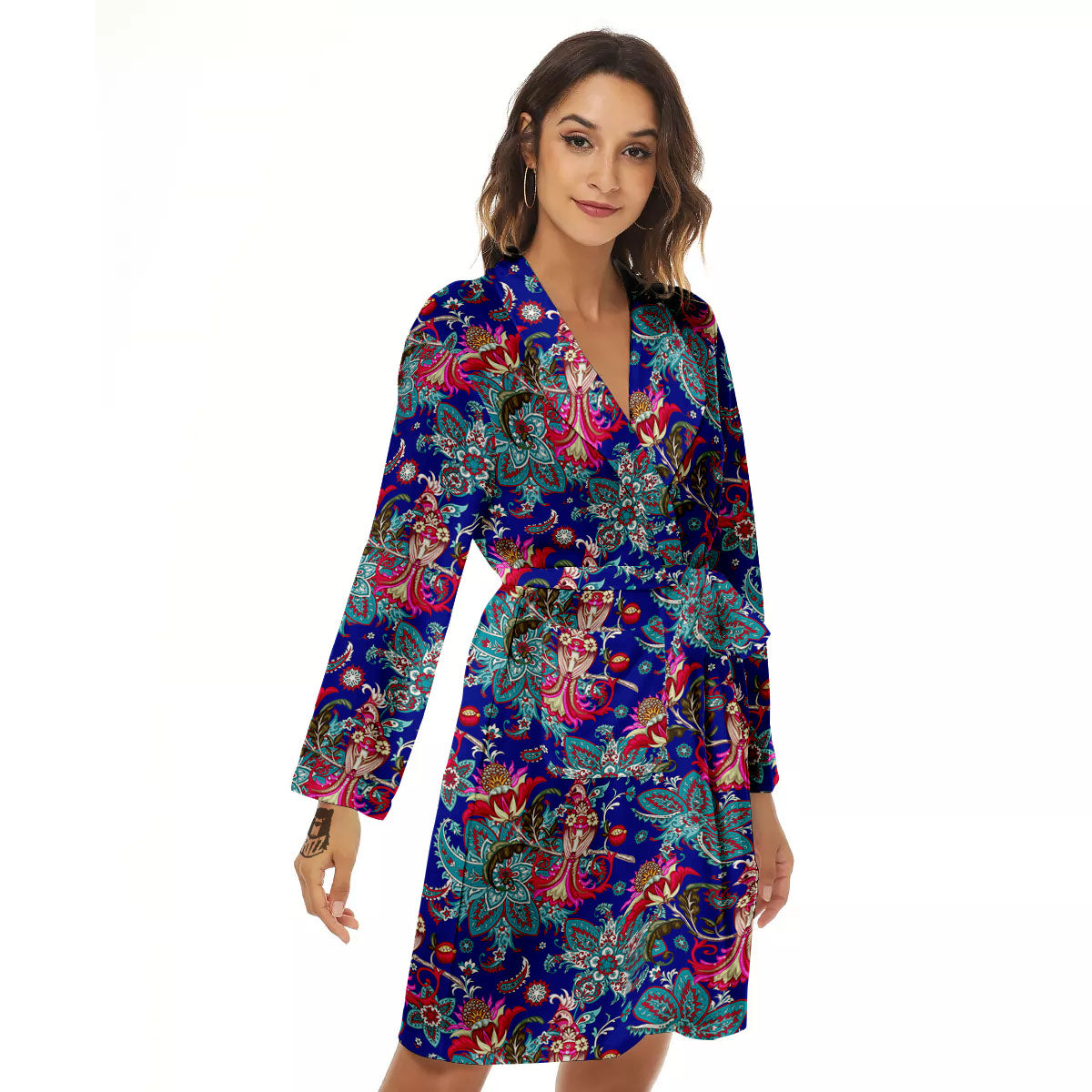 Bird Of Paradise Ethnic Print Pattern Women's Robe-grizzshop