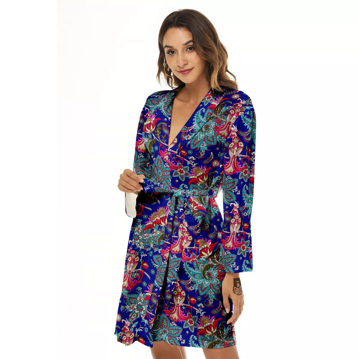 Bird Of Paradise Ethnic Print Pattern Women's Robe-grizzshop