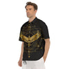 Bird Spiritual Golden Print Men's Short Sleeve Shirts-grizzshop