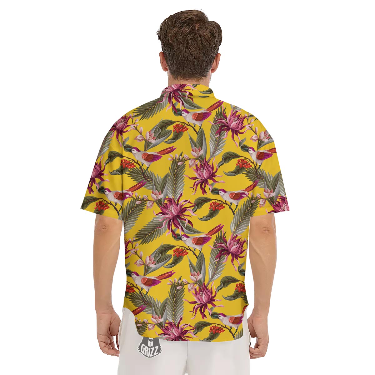 Bird Tropical Of Paradise Print Pattern Men's Short Sleeve Shirts-grizzshop