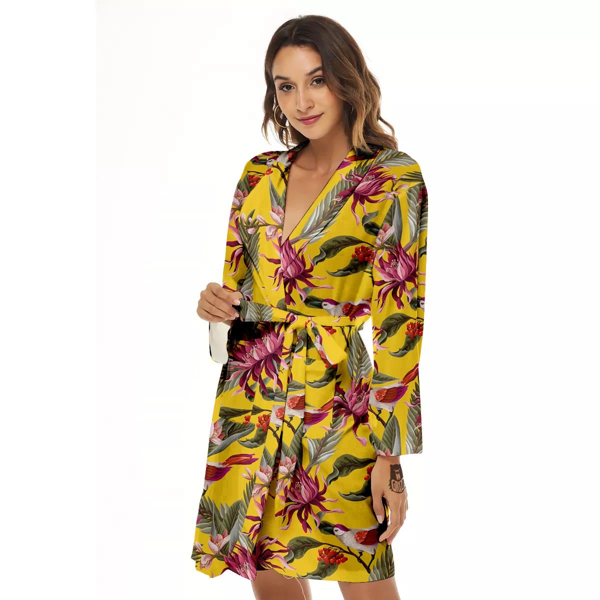 Bird Tropical Of Paradise Print Pattern Women's Robe-grizzshop