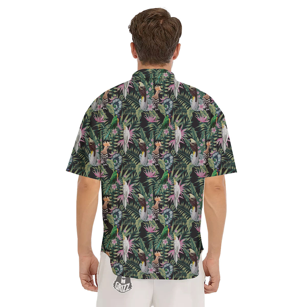 Birds Hawaiian Tropical Print Pattern Men's Short Sleeve Shirts-grizzshop