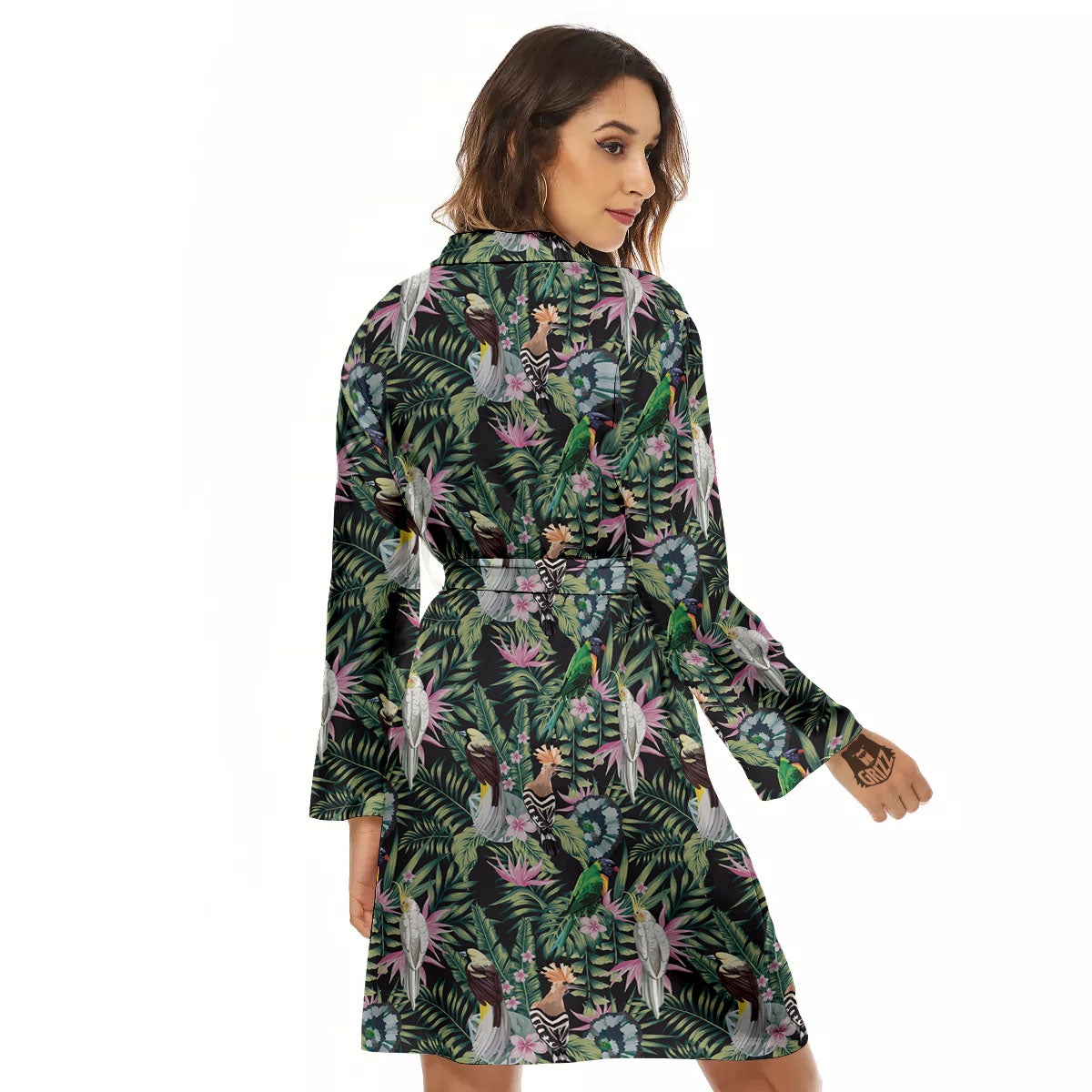Birds Hawaiian Tropical Print Pattern Women's Robe-grizzshop