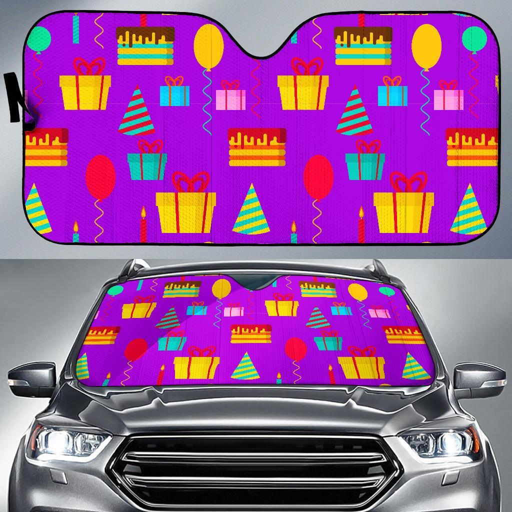 Birthday Pattern Print Car Sun Shade-grizzshop