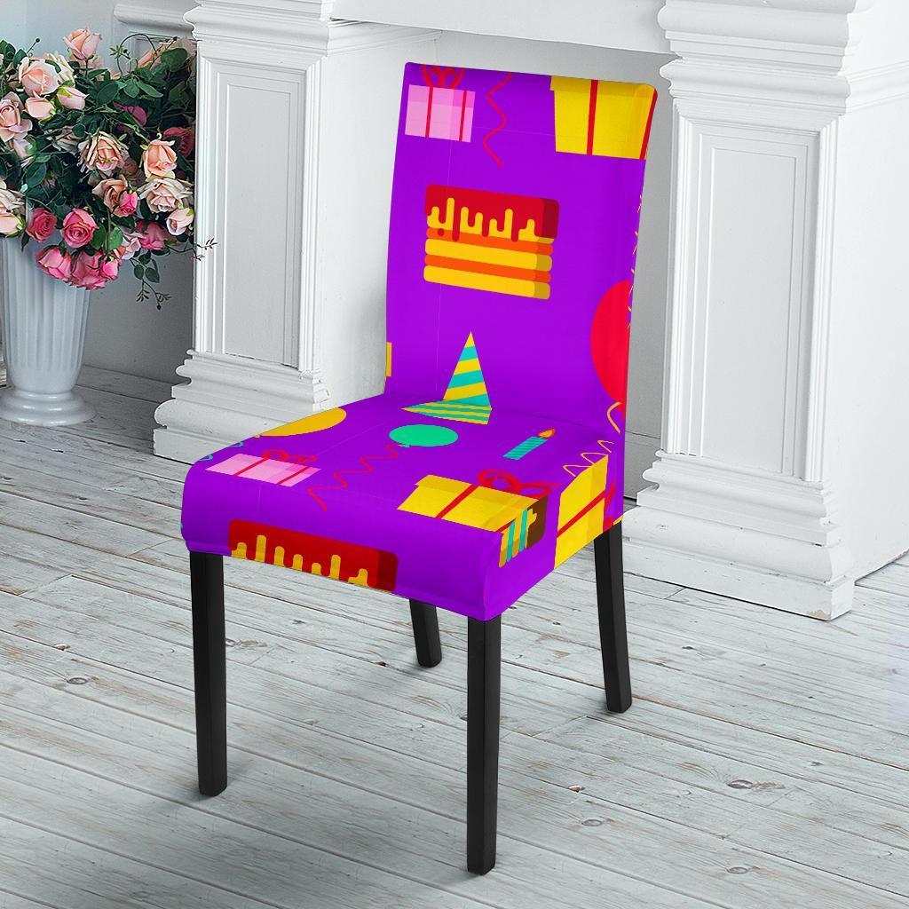 Birthday Pattern Print Chair Cover-grizzshop