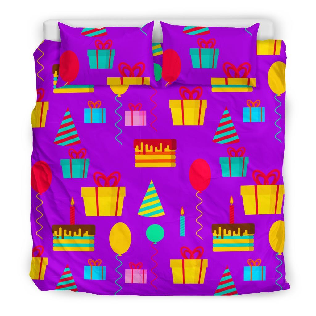 Birthday Pattern Print Duvet Cover Bedding Set-grizzshop