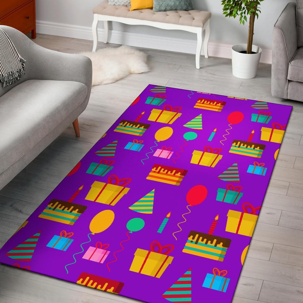 Birthday Pattern Print Floor Mat-grizzshop