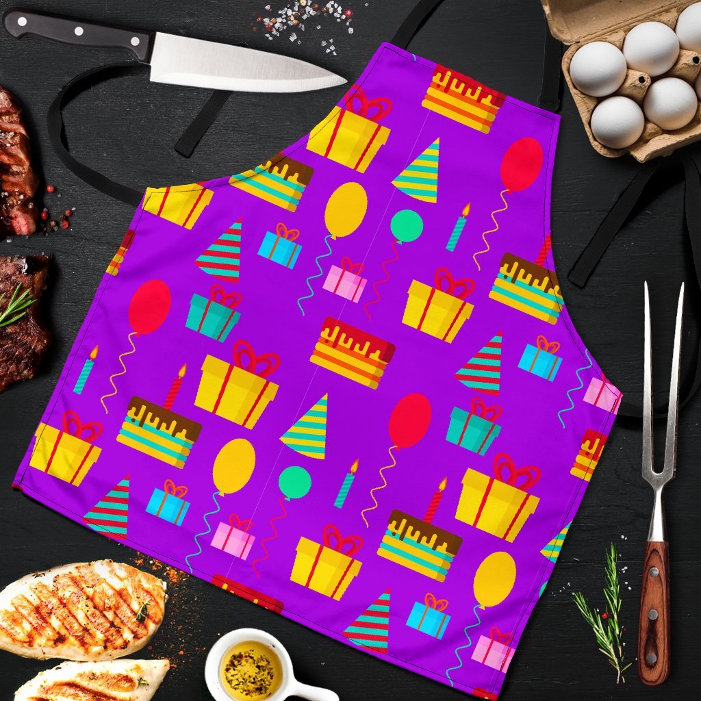 Birthday Pattern Print Men's Apron-grizzshop