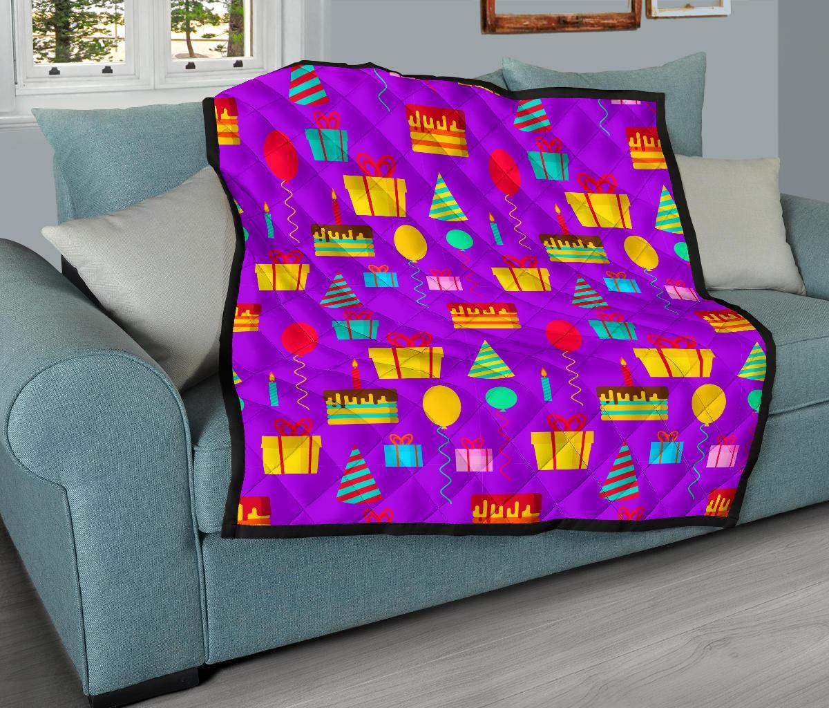 Birthday Pattern Print Quilt-grizzshop