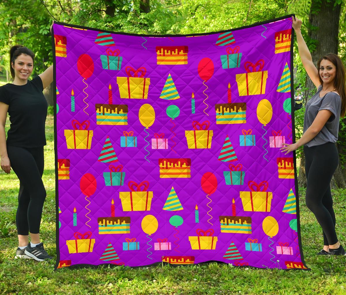 Birthday Pattern Print Quilt-grizzshop