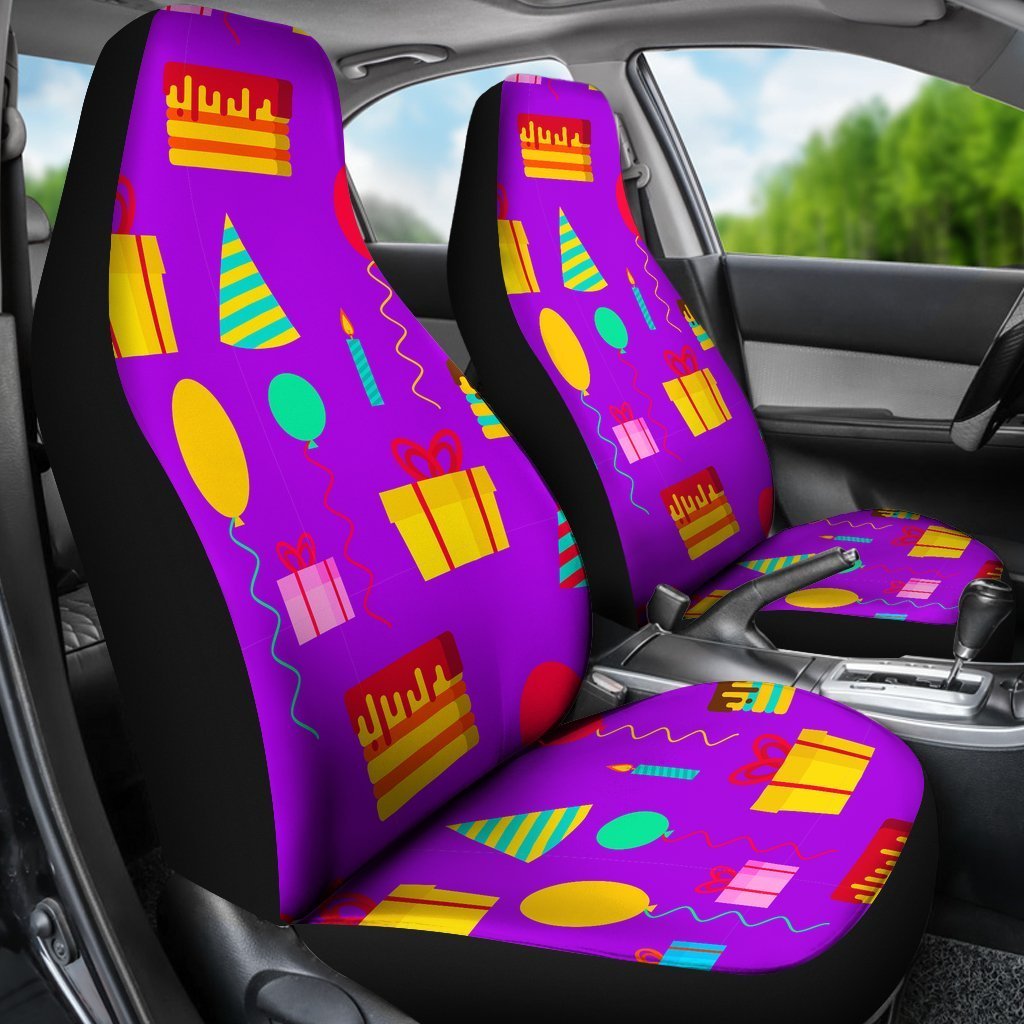 Birthday Pattern Print Universal Fit Car Seat Covers-grizzshop