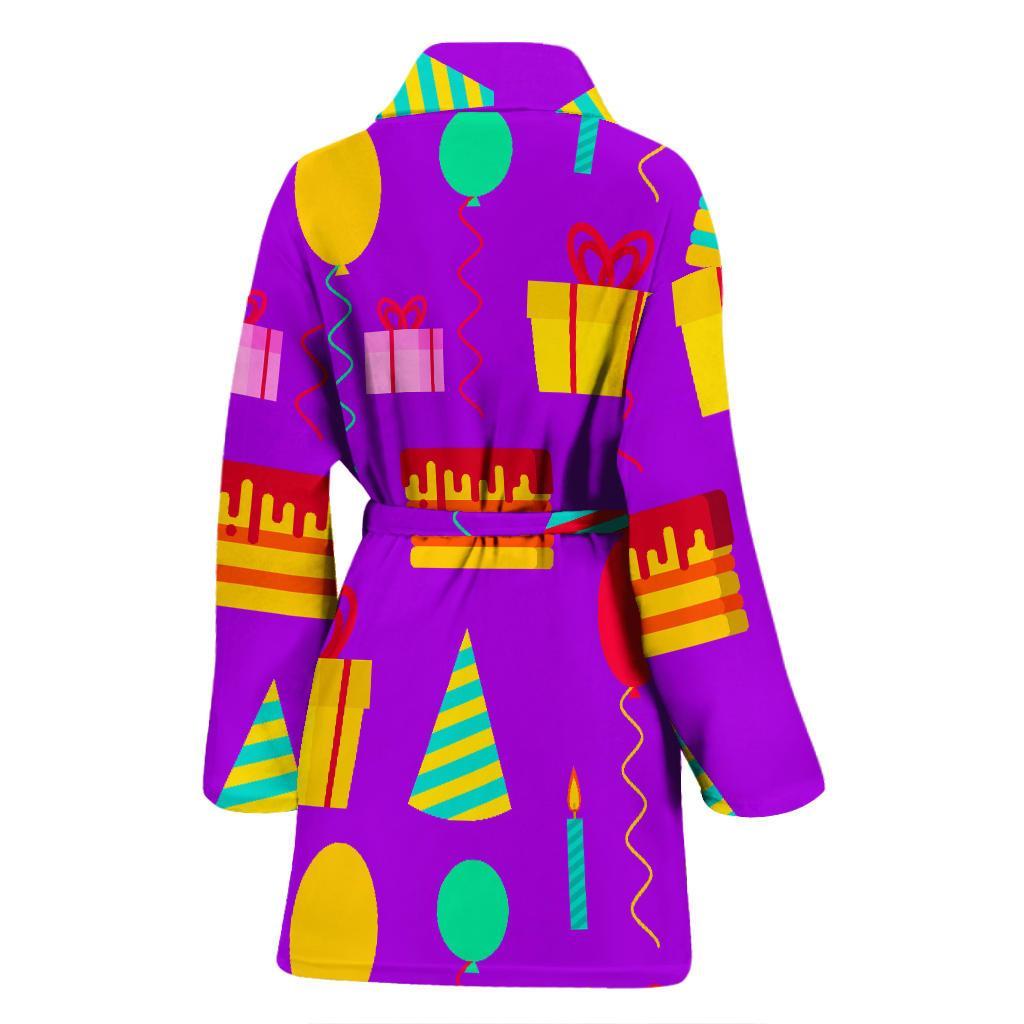 Birthday Pattern Print Women Long Robe-grizzshop