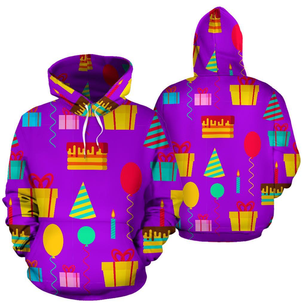 Birthday Pattern Print Women Men Pullover Hoodie-grizzshop